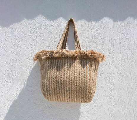 Rustic jute tote bag