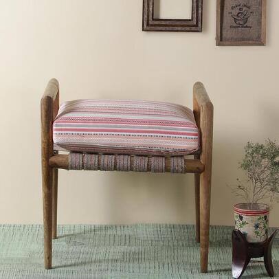 Handcrafted alban solid wood handwoven bench