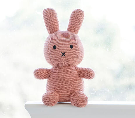 Knitted cotton rosie bunny stuffed toy