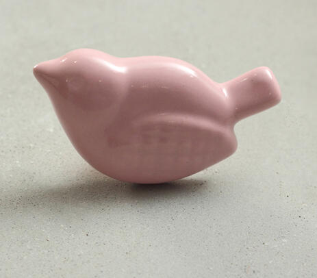 Ceramic pink birdie knob