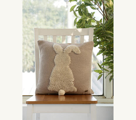 Knitted cotton cute bunny cushion cover