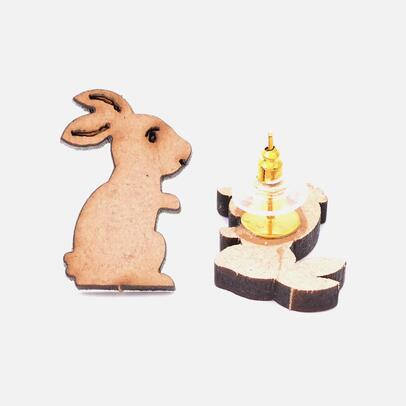 Laser cut mdf rabbit-shaped studs