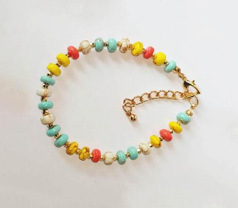 Handmade multicolor bracelet with glass beads