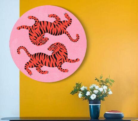 Digitally printed yin and yang tiger king canvas