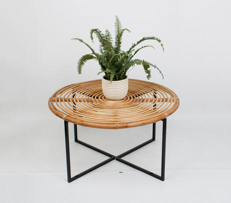 Handmade rattan coffee table