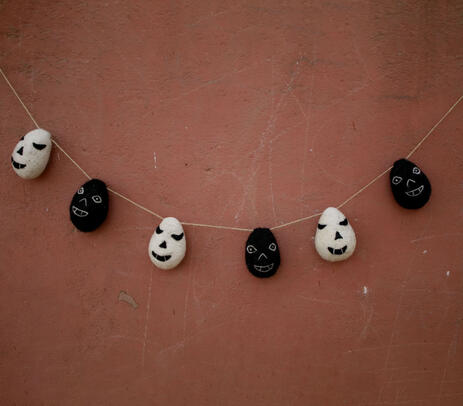 Handmade felt skeleton garlands