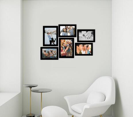 Handmade wall collage ebony photo frames