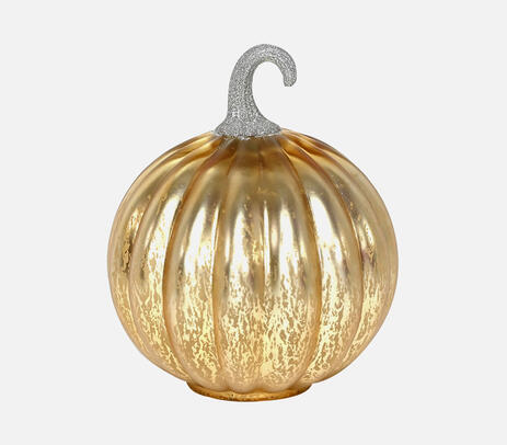 Blown glass tabletop decorative round pumpkin