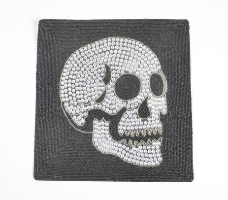 Glass beaded skull placemat