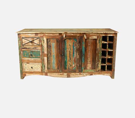 Reclaimed wood copenhagen multicolor sideboard