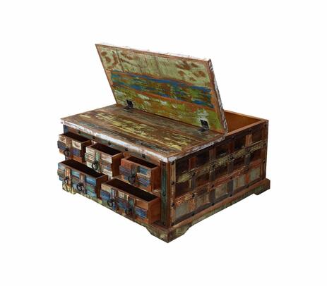 Reclaimed wood stylish multicolor coffee table