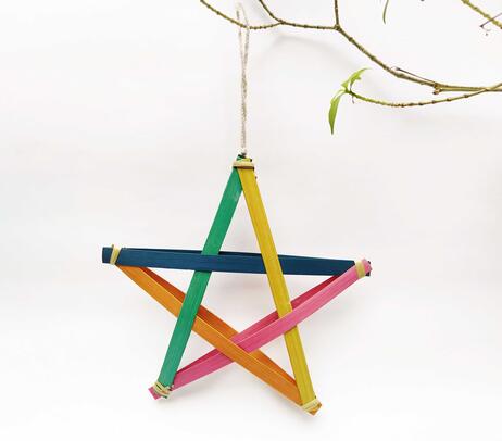 Handmade multicolor bamboo decorative star