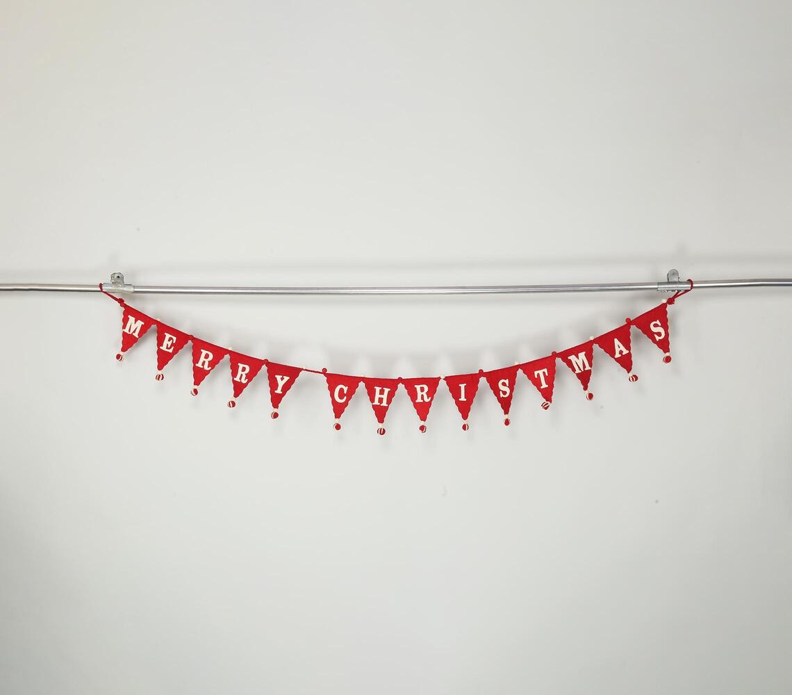 Hand-stitched felt Merry Christmas garland