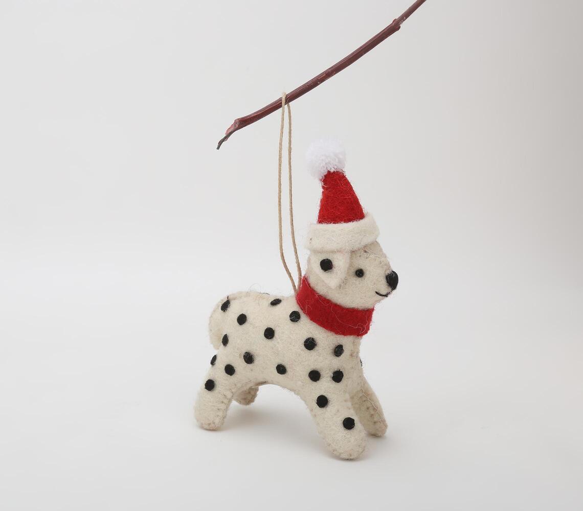 felt dalmatian puppy hanging ornament