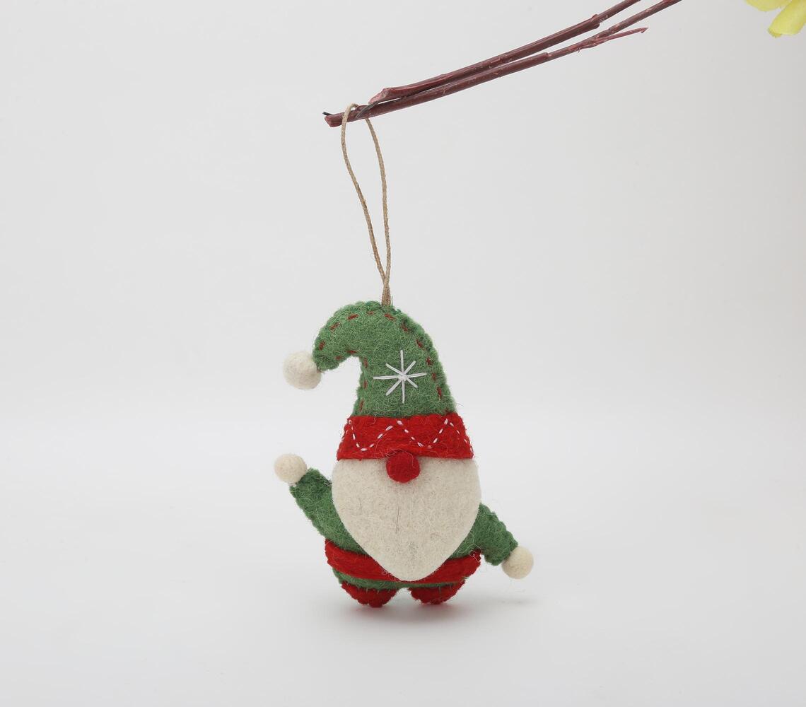 Hand-stitched felt Santa hanging ornament