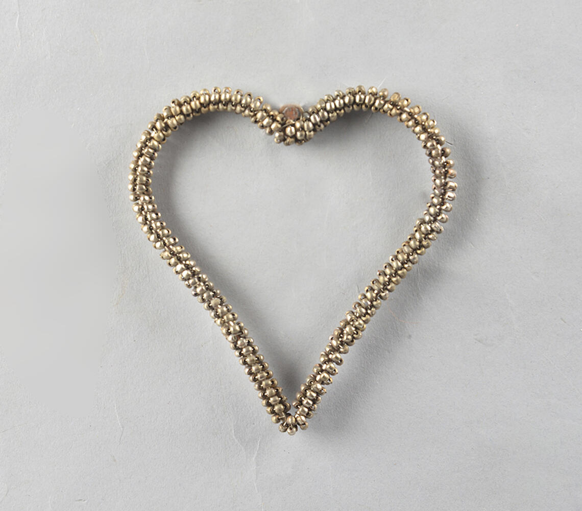 Handmade christmas heart with silver beads