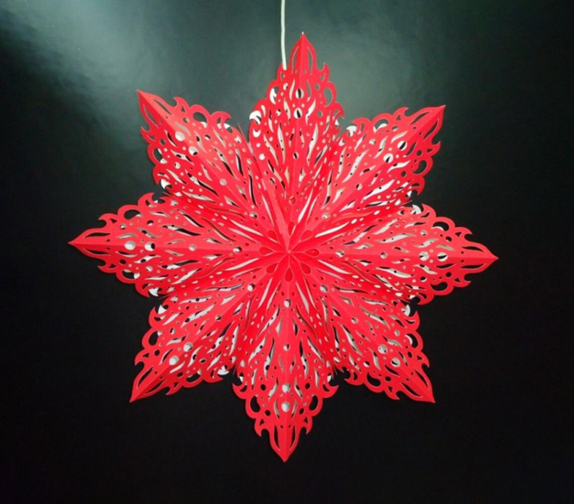 Handmade paper red hanging decor