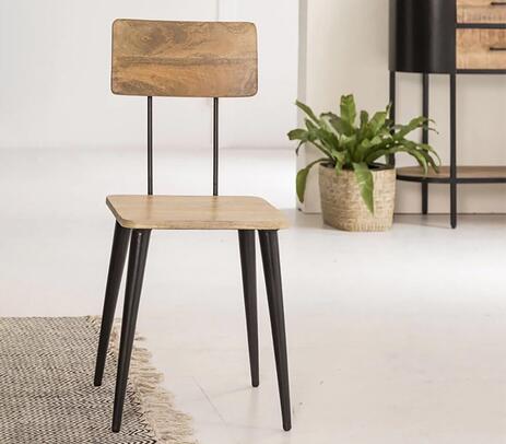 Minimal mango wood & iron chairs