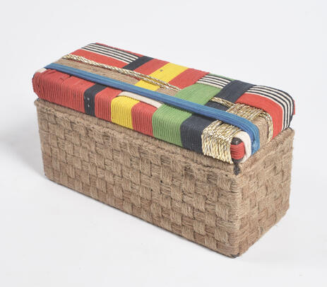 Jute & recycled cotton wine box