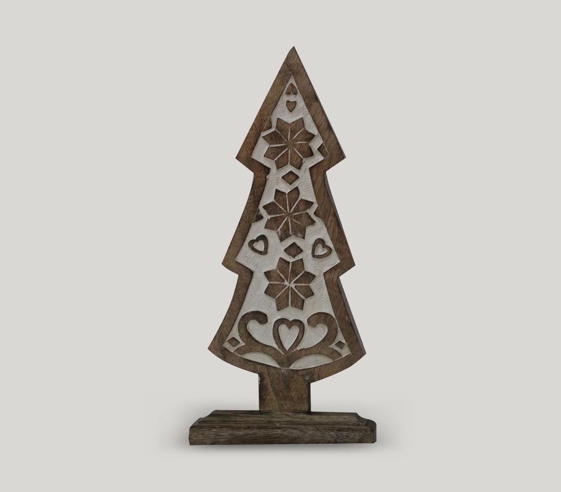 Handcrafted Mango Wood Christmas Tree