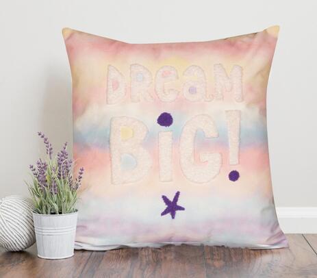 Ombre printed dream big cushion cover