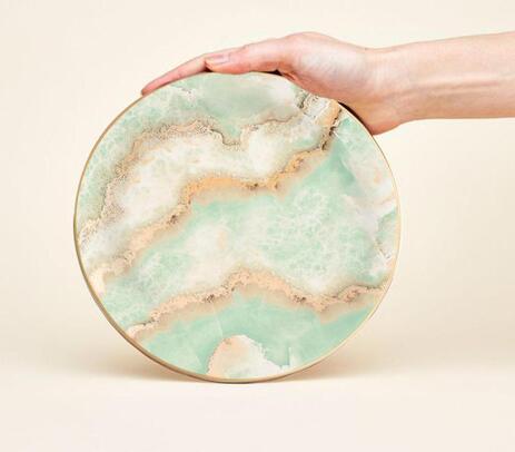 Earthy lagoon porcelain dessert plates