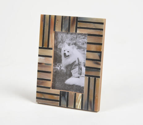 Striped horn & mdf photo frame