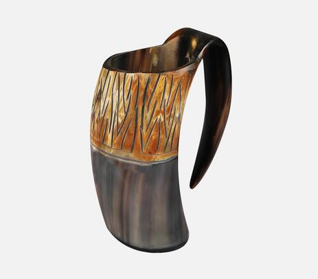Handmade horn beer mug
