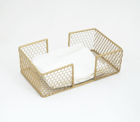 Handcrafted iron mesh classic tissue holder