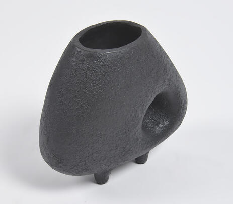 Terracotta clay stout midnight vase