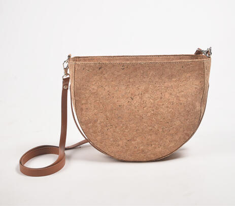 Conscious cork leather sling bag