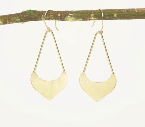 Gold-toned textured zinc & brass dangle earrings
