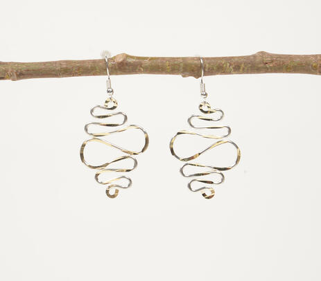 Coiled shimmy metallic dangle earrings