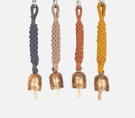 Macrame wind chime with metal bell