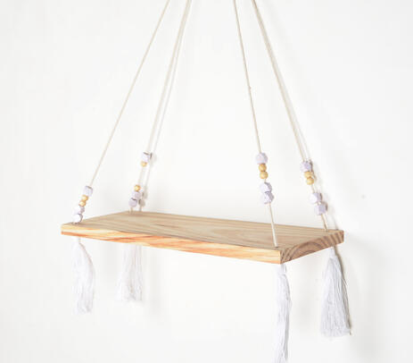 Boho wall hanging shelf