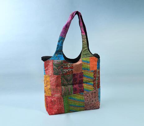 Handwoven recycled silk bag