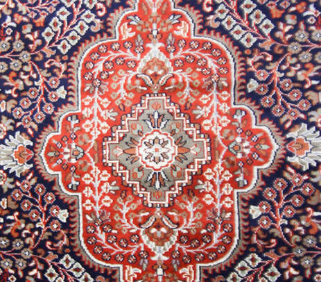 Hand knotted ultramarine blue lavar merino wool carpet