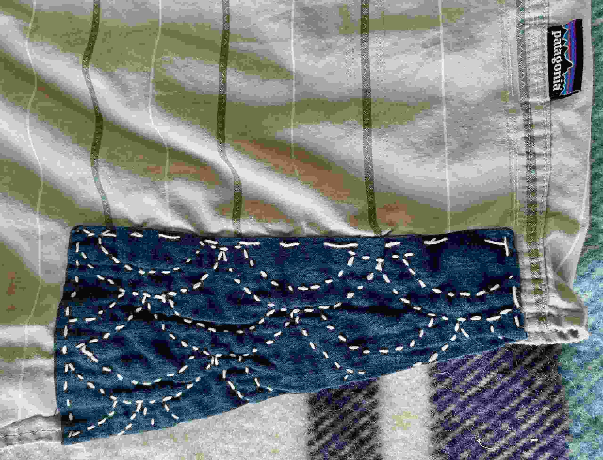 Sashiko technique employed on a pair of pants