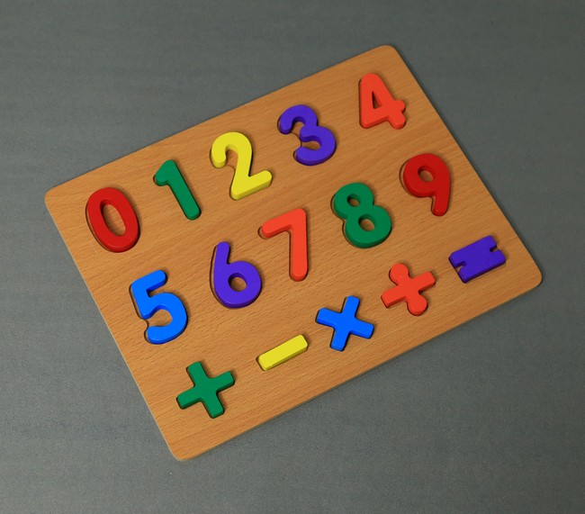 Wood turned toy numbers