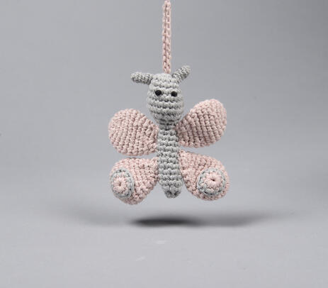 Hand crochet butterfly soft toy