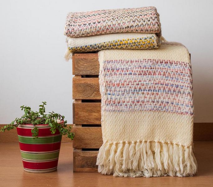 Chevron handwoven throw blanket