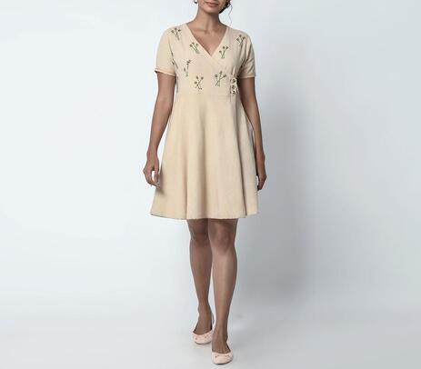 Handwoven cotton overlap dress