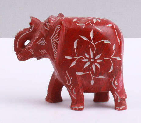 Hand carved soapstone elephant decorative
