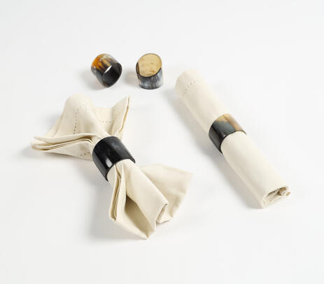 Recycled horn napkin rings