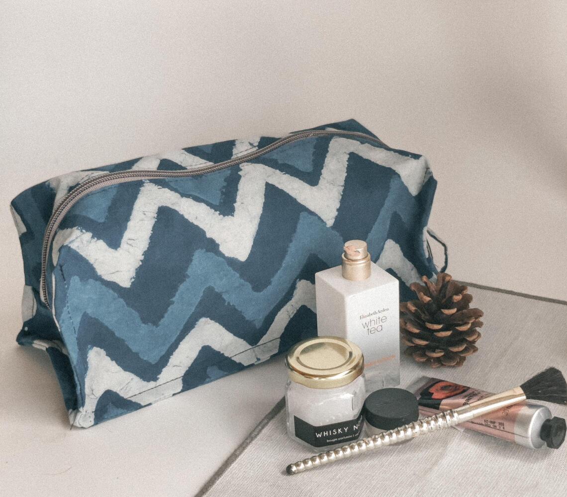 Chevron sustainable cotton pouch