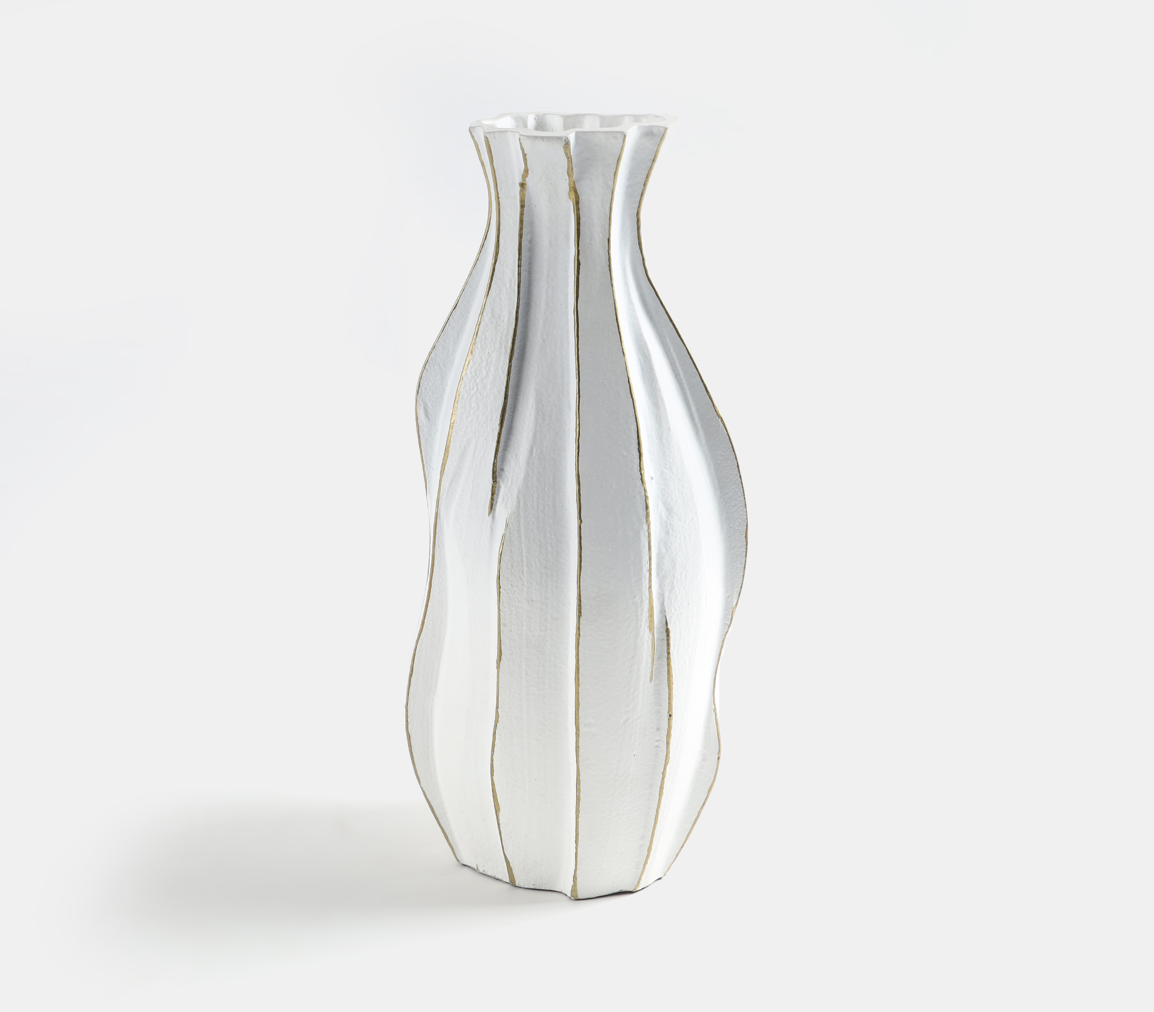 Assymetrical distressed aluminium vase