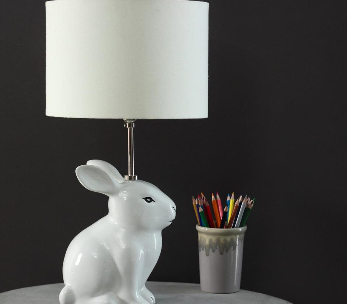 Ceramic snow rabbit lamp