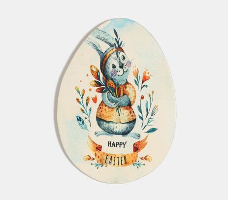 Egg-shaped typographic easter wall decor