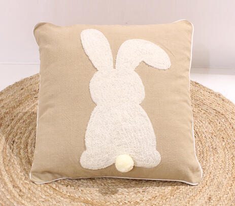 Embroidered cotton cushion cover
