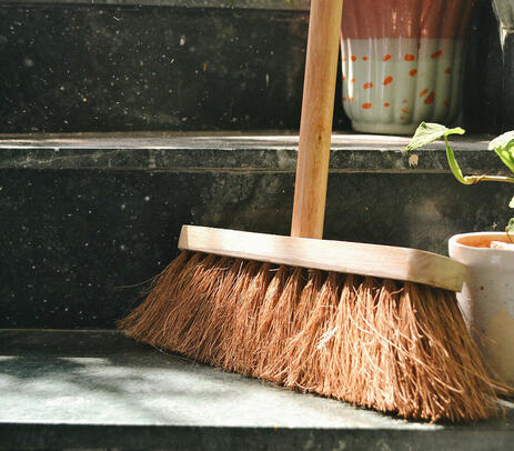 Coconut fiber sweeping broom